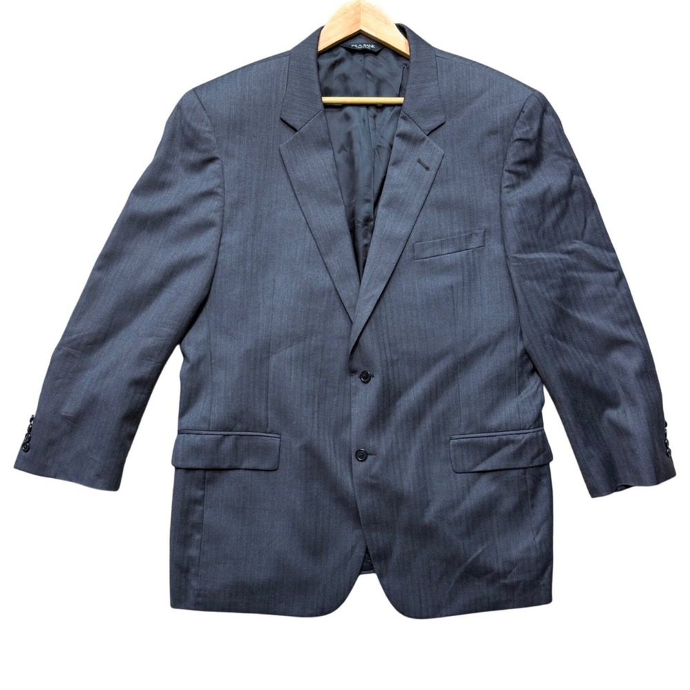 Jos. A. Bank Wool Blazer Mens 48L Signature Collection Black Herringbone EUC